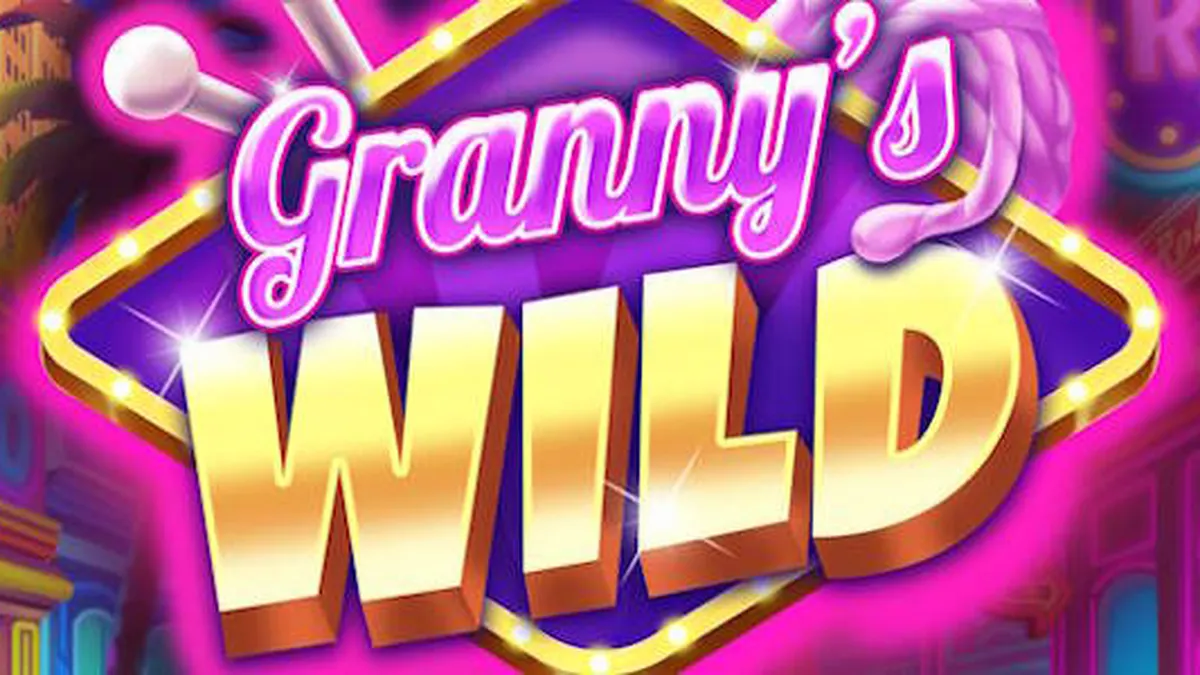 Karakter nenek yang ceria dalam slot Granny’s Wild dengan elemen visual yang penuh warna.